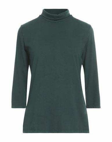 Circolo 1901 Woman T-shirt Dark green Cotton, Elastane Cover