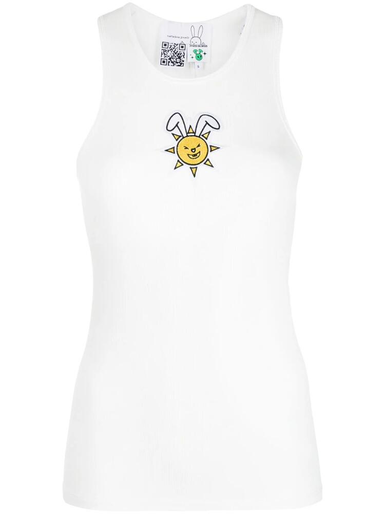 Natasha Zinko graphic-print tank top - White Cover