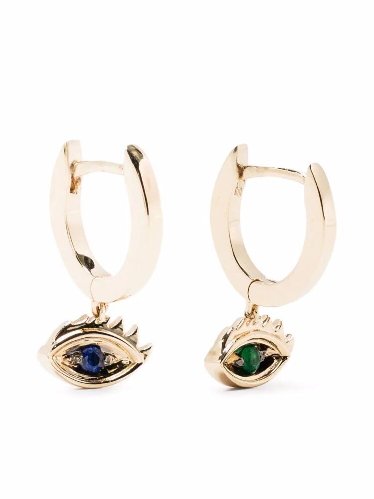 Delfina Delettrez 9kt yellow gold Micro-Eye Piercing emerald and sapphire earrings Cover