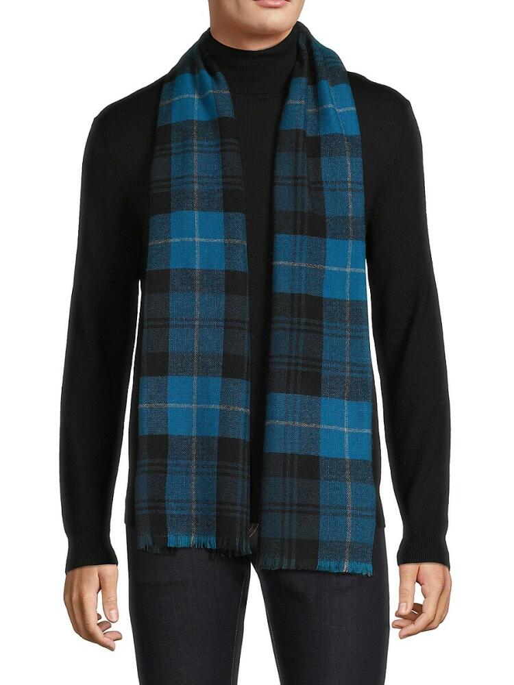 Fraas Men's Tartan Cashmere Scarf - Blue Cover