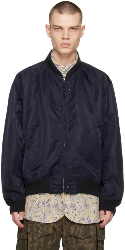 Engineered Garments Navy Rib Trim Bomber Jacket Cover