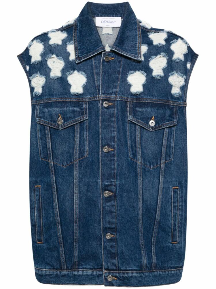 Off-White distressed denim gilet - Blue Cover