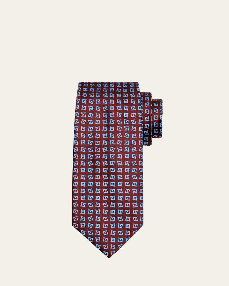 Charvet Men's Geometric Square Silk Tie Cover