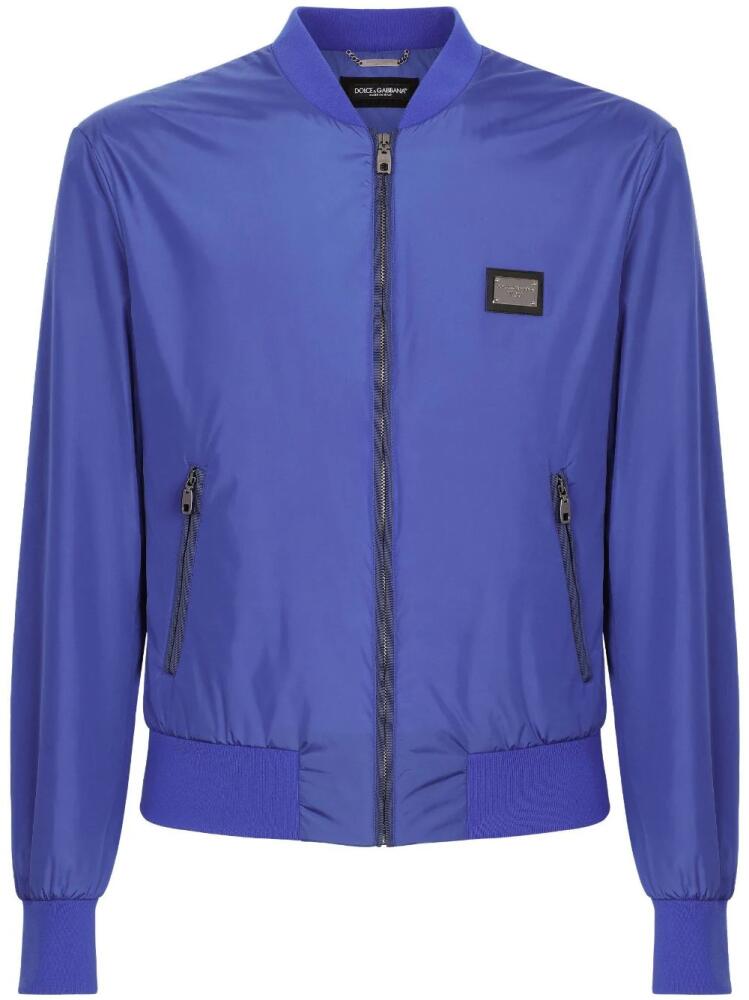 Dolce & Gabbana DG Essentials logo-plaque bomber jacket - Blue Cover