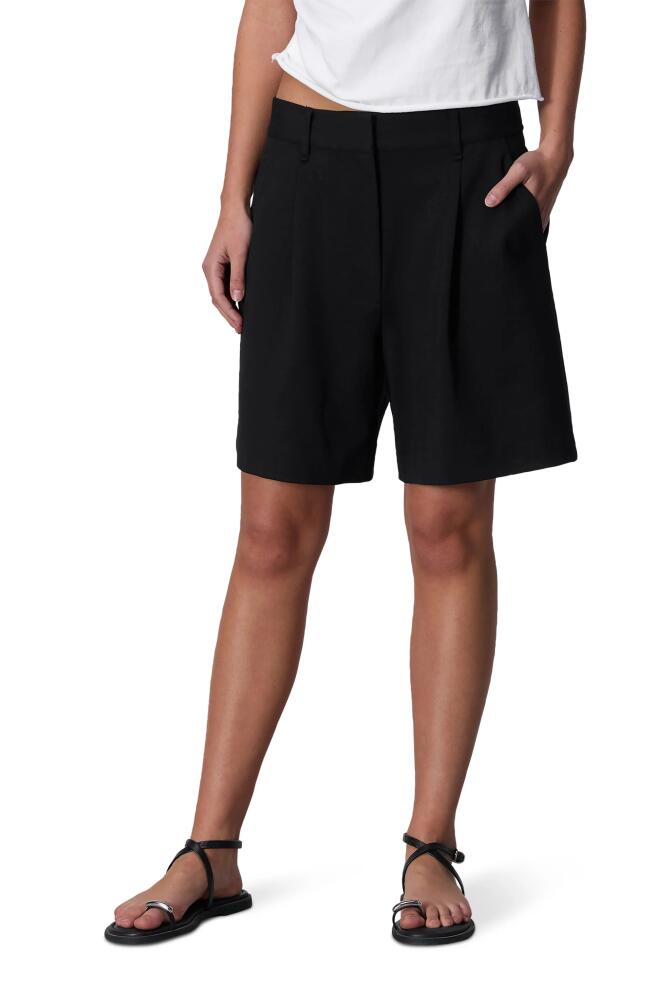 rag & bone Irina Pleated High Waist Ponte Shorts in Black Cover