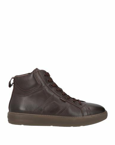 Nero Giardini Man Sneakers Dark brown Leather Cover