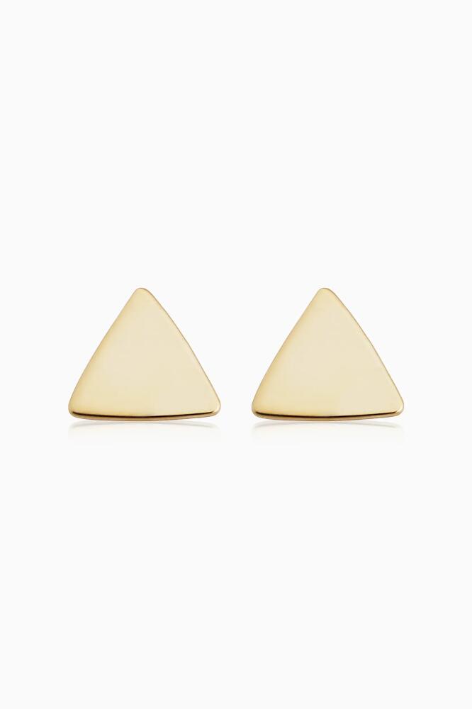 Oradina 14K Yellow Gold Triangle Studs Cover