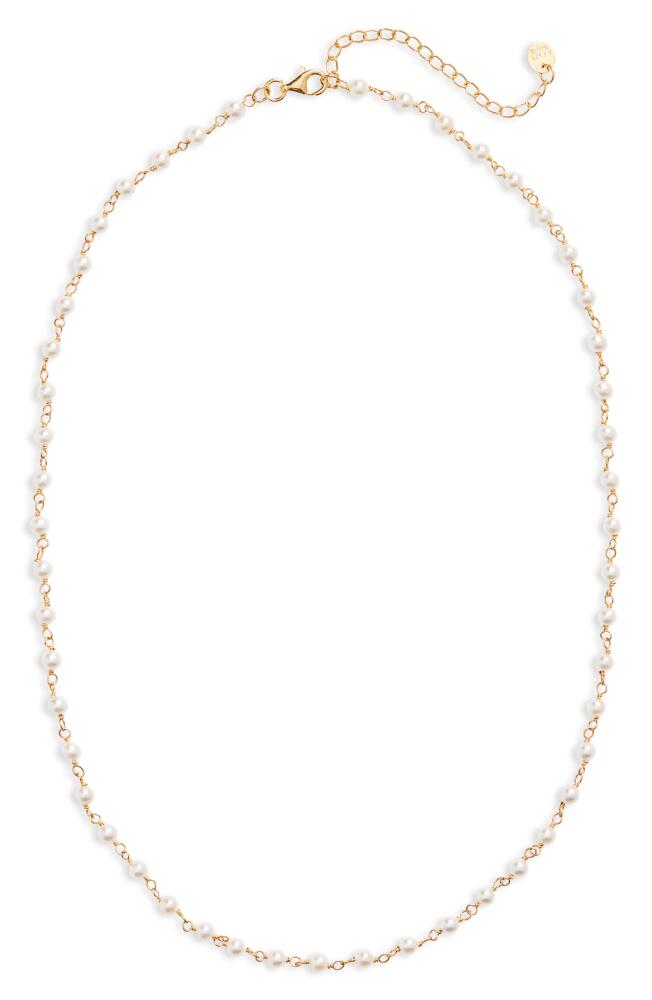 Argento Vivo Sterling Silver Cultured Pearl Necklace in Gold Cover