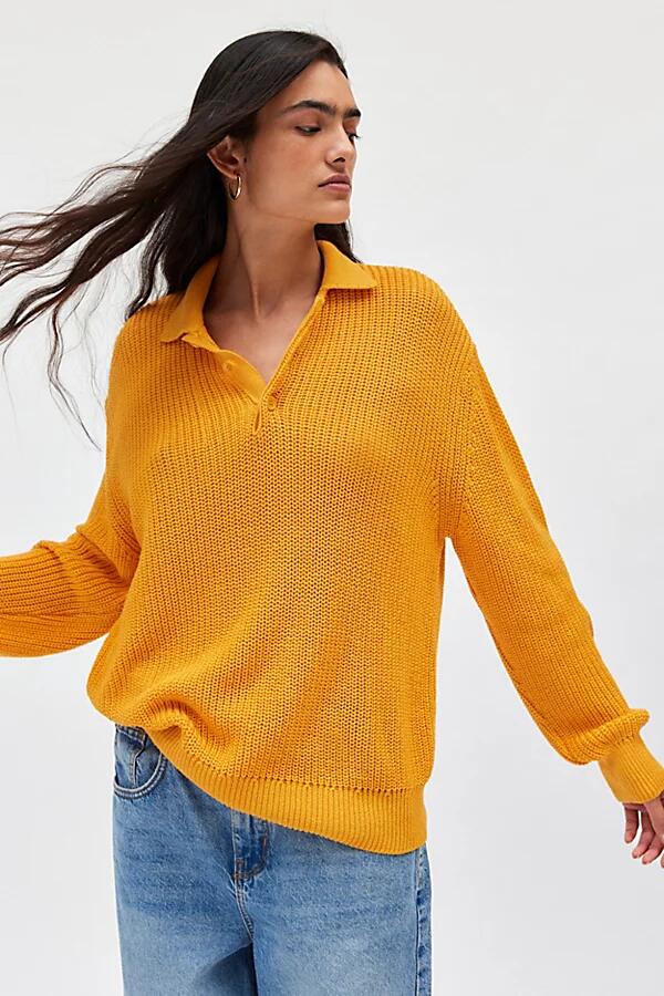 BDG Gavin Oversized Polo Sweater in Orange Cover