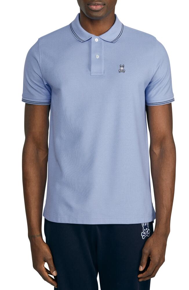 Psycho Bunny Landon Tipped Piqué Polo in Deco Blue Cover