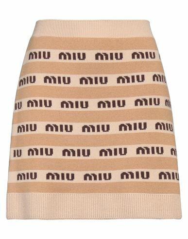 Miu Miu Woman Mini skirt Beige Virgin Wool Cover