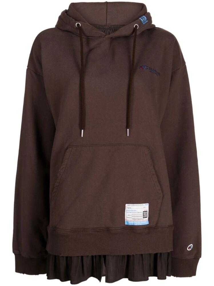 Maison MIHARA YASUHIRO logo-patch cotton hoodie - Brown Cover