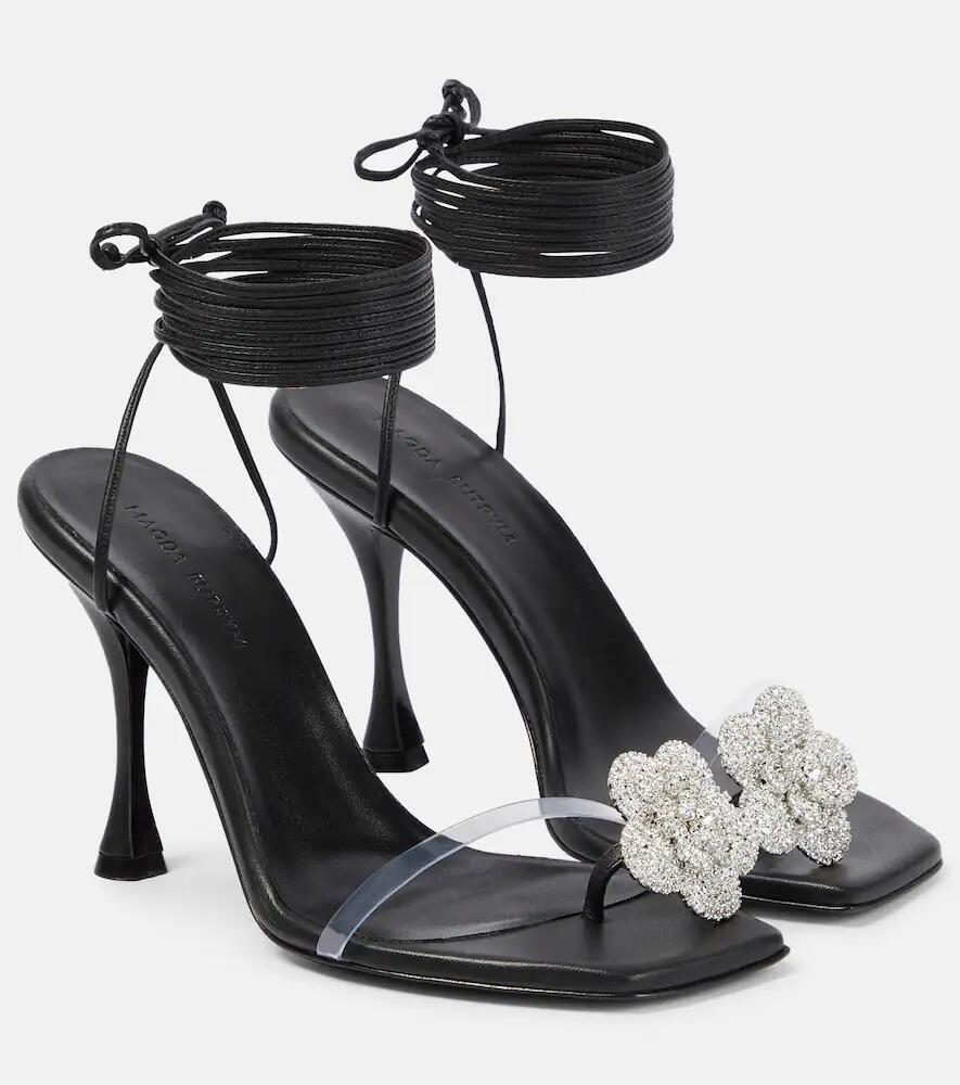 Magda Butrym Embellished leather and PVC sandals Cover