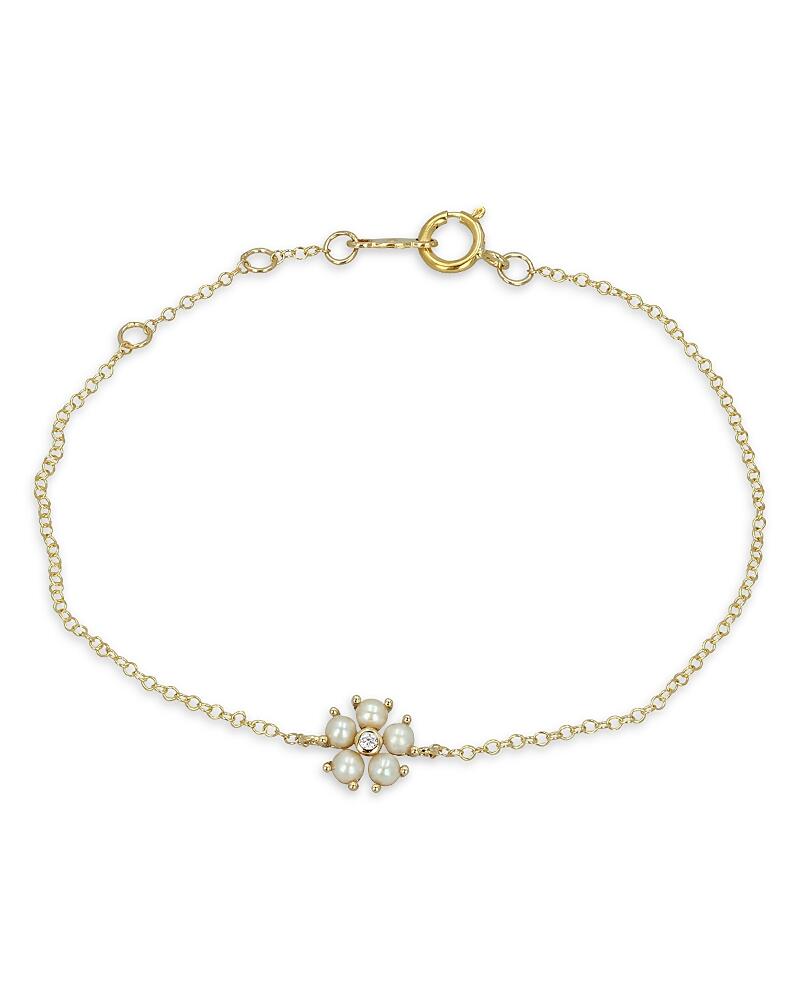 Moon & Meadow 14K Yellow Gold Cultured Freshwater Pearl & Diamond Bracelet, 0.02 ct. t. w. Cover