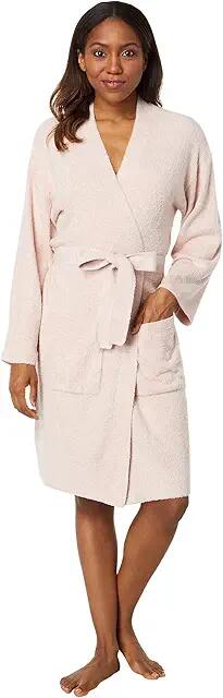 Barefoot Dreams CozyChic Lite(r) Barbie Robe (Dusty Rose/White) Women's Robe Cover