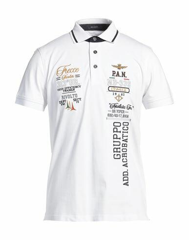 Aeronautica Militare Man Polo shirt White Cotton, Elastane Cover