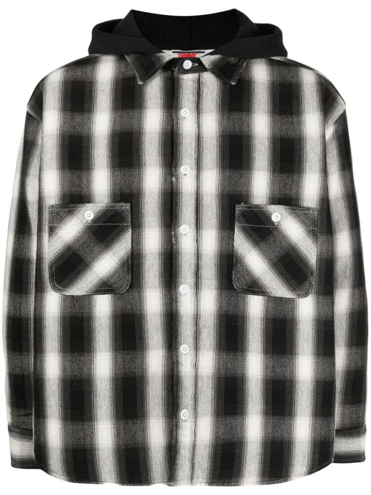 SAINT MXXXXXX plaid cotton shirt jacket - Black Cover