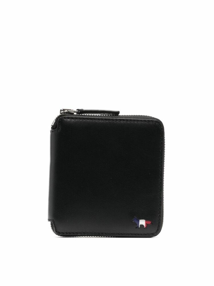 Maison Kitsuné fox motif zip wallet - Black Cover