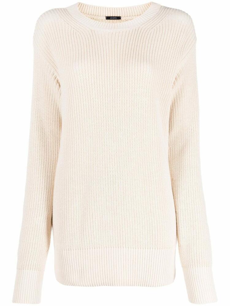 JOSEPH ribbed-knit round neck jumper - Neutrals Cover