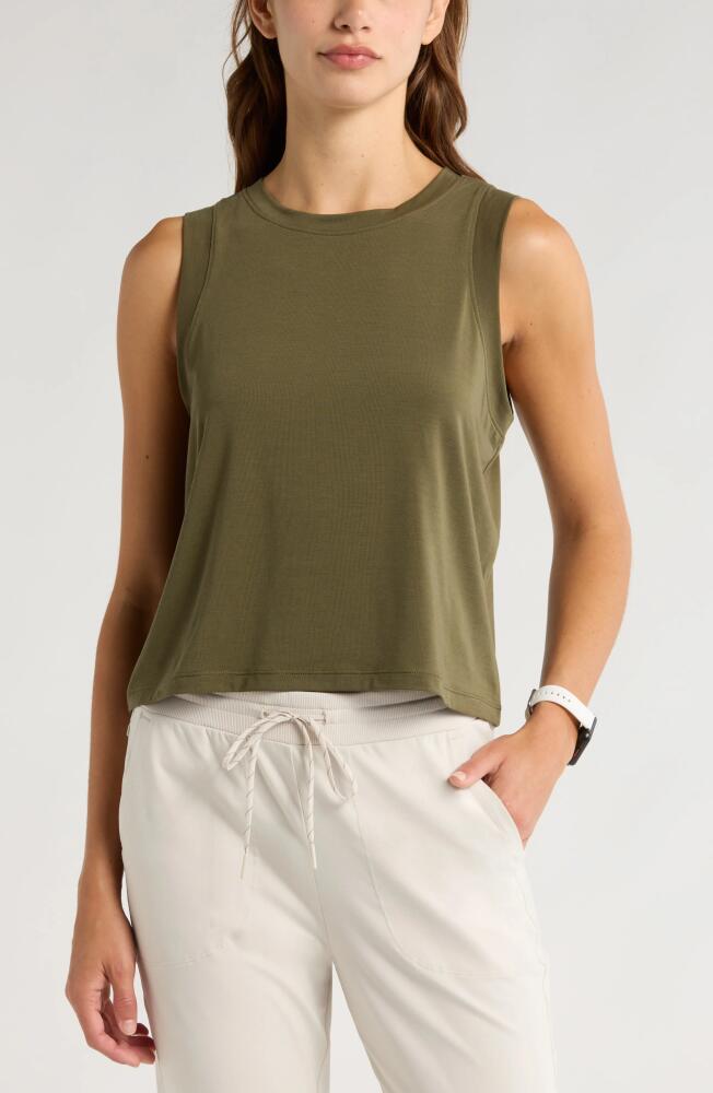 Zella Breathe Active Tank in Olive Night Cover