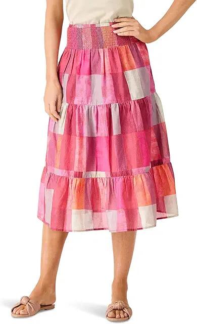 NIC+ZOE Sunset Plaid Skirt (Pink Multi) Women's Skirt Cover