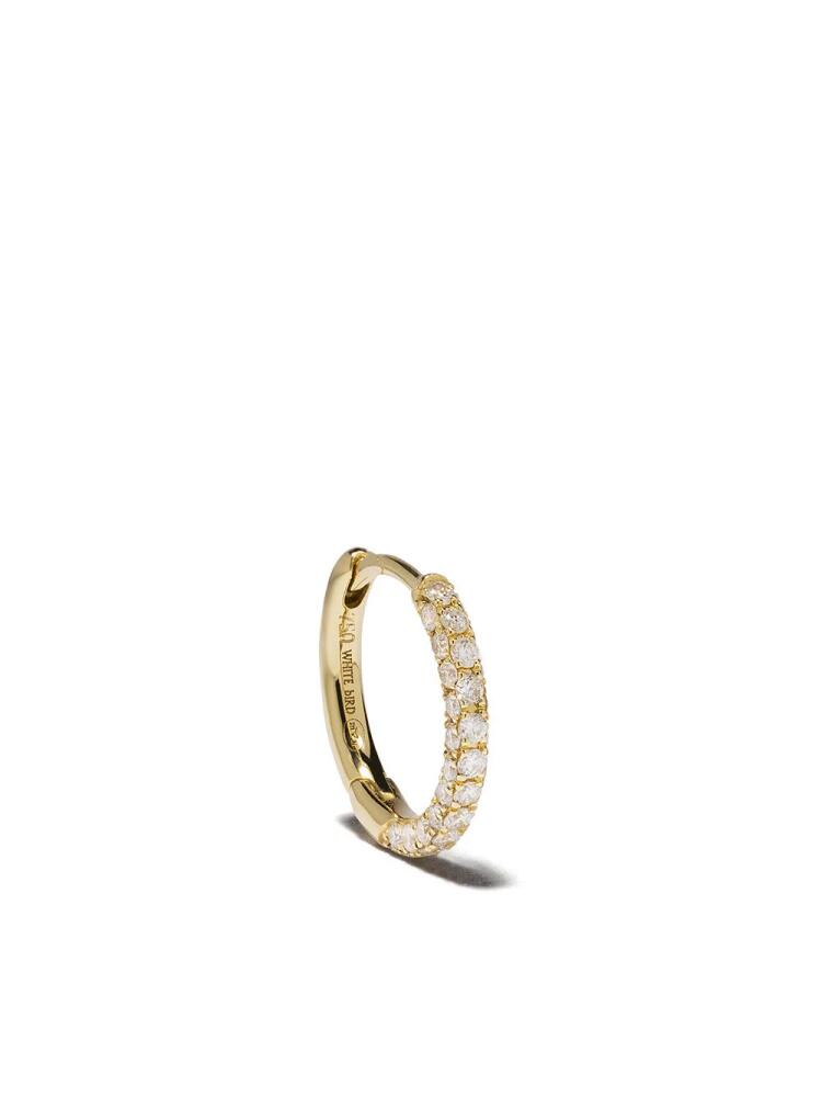 We by WHITEbIRD 18kt yellow gold Giulia diamond single hoop Cover