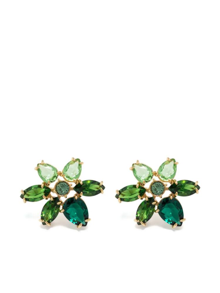 Swarovski Gema flower stud earrings - Gold Cover