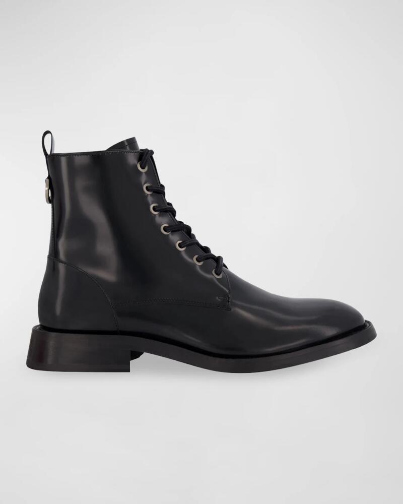 Karl Lagerfeld Paris Men's Box Leather Combat Boots Cover