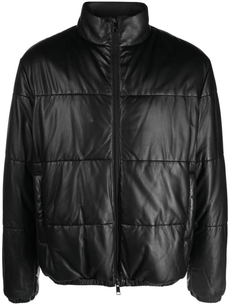 Armani Exchange padded leather jacket - Black Cover