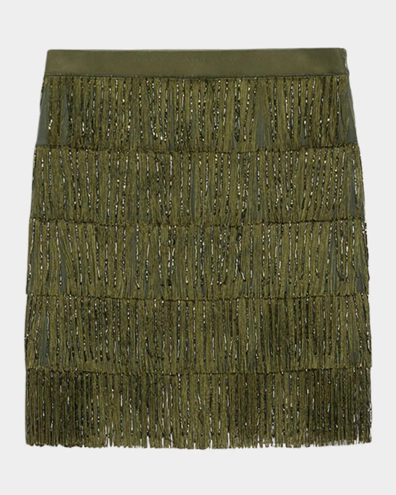 Weekend Max Mara Garonna Tiered Fringe Mini Skirt Cover