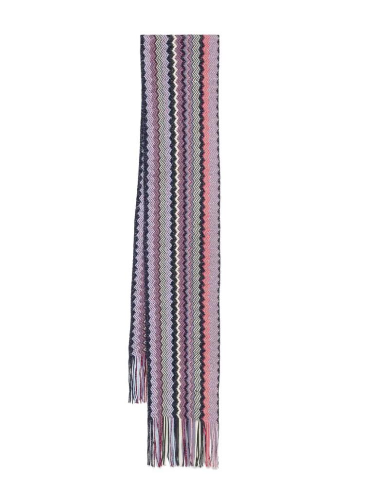 Missoni chevron-knit scarf - Purple Cover