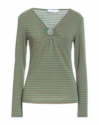 Kaos Woman Sweater Green Cotton, Polyester, Polyamide, Metallic fiber, Elastane Cover