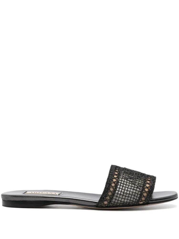 Arteana Roma lurex mesh slides - Black Cover