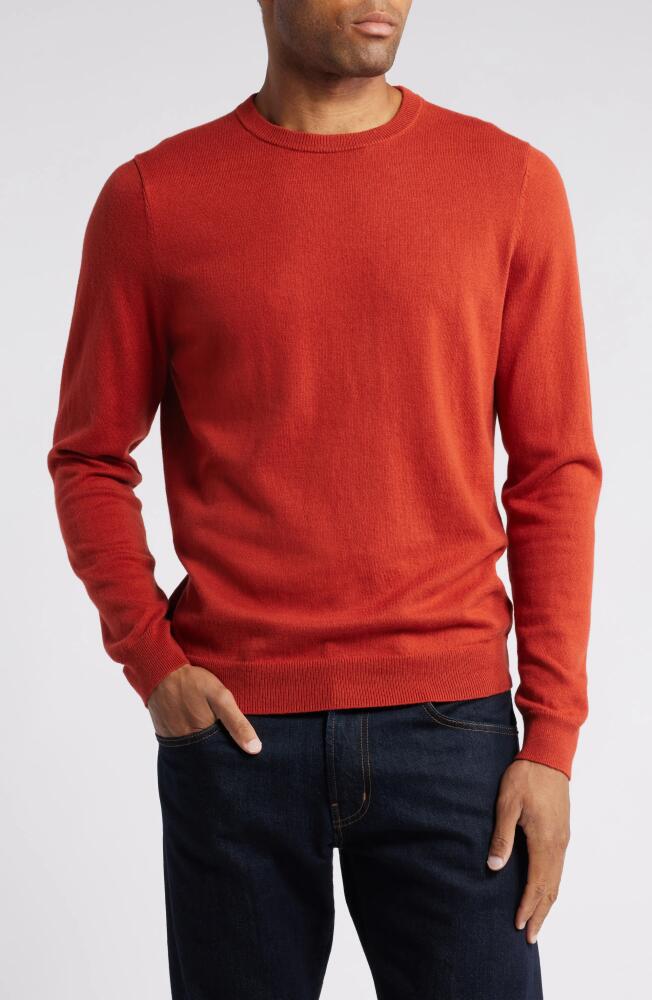 Nordstrom Cotton & Cashmere Crewneck Sweater in Red Ochre Cover