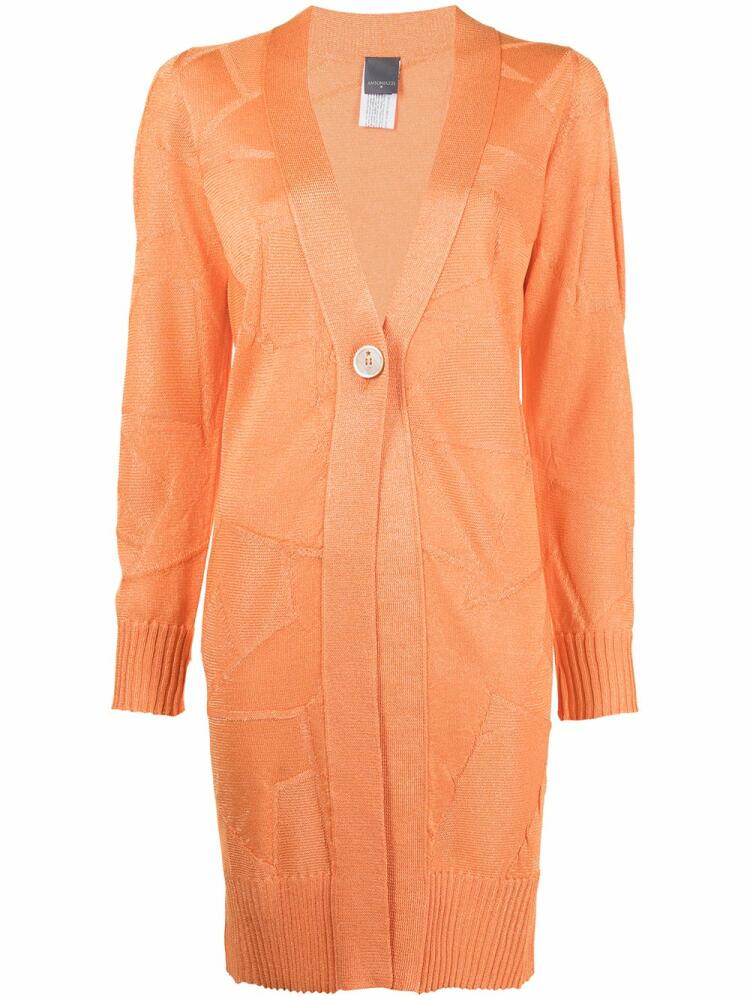 Lorena Antoniazzi star-knit longline cardigan - Orange Cover