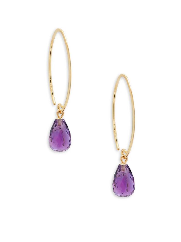 Saks Fifth Avenue Women's 14K Yellow Gold And Amethyst Drop Earrings Cover