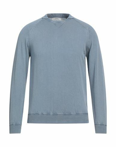 Alpha Studio Man Sweater Pastel blue Cotton Cover