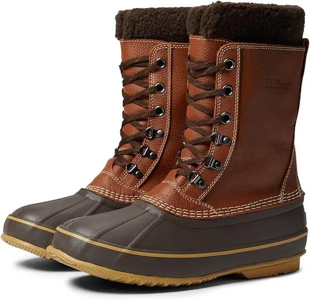 L.L.Bean Snow Boot Tumbled Leather Lace (Maple) Men's Shoes Cover