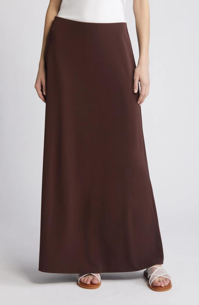 rag & bone Anya Satin Maxi Skirt in Chocolate Cover