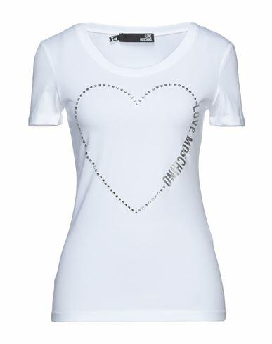 Love Moschino Woman T-shirt White Cotton, Elastane Cover