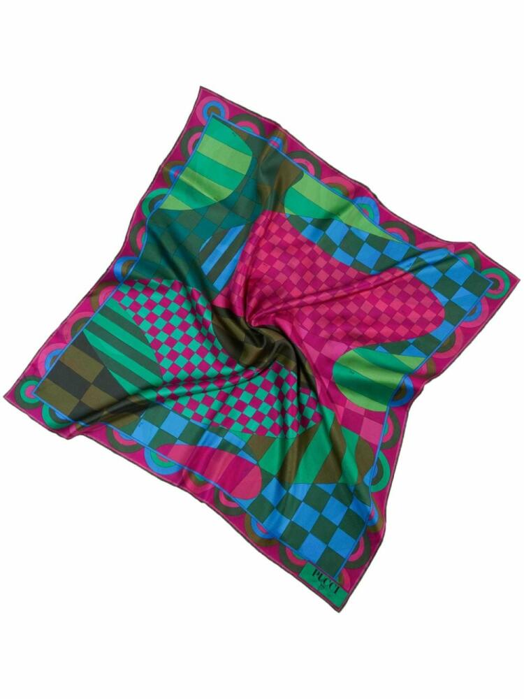 PUCCI Marmo-print silk scarf - Green Cover