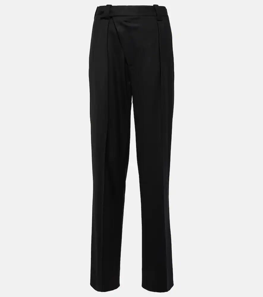 Victoria Beckham Asymmetric wool-blend straight pants Cover