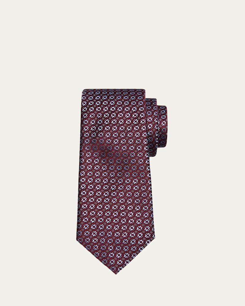 Charvet Men's Silk Geometric Jacquard Tie Cover