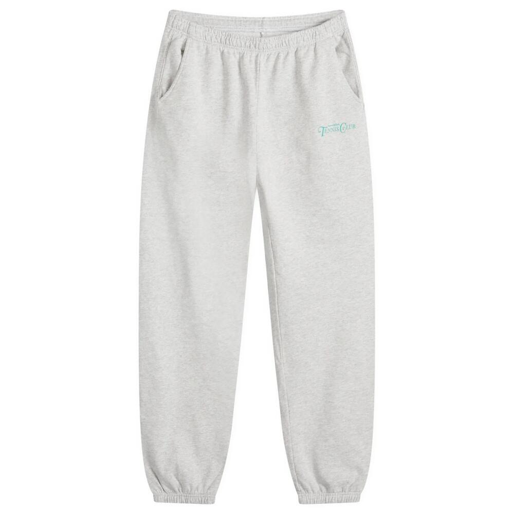 Sporty & Rich Rizzolo Tennis Sweat Pants in Heather Grey/Caribbean Cover