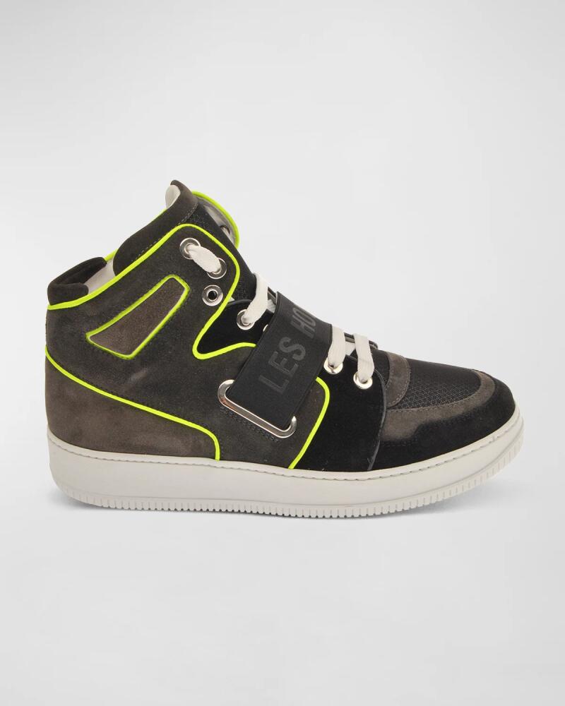 Les Hommes Men's Logo Mix-Media High-Top Sneakers Cover