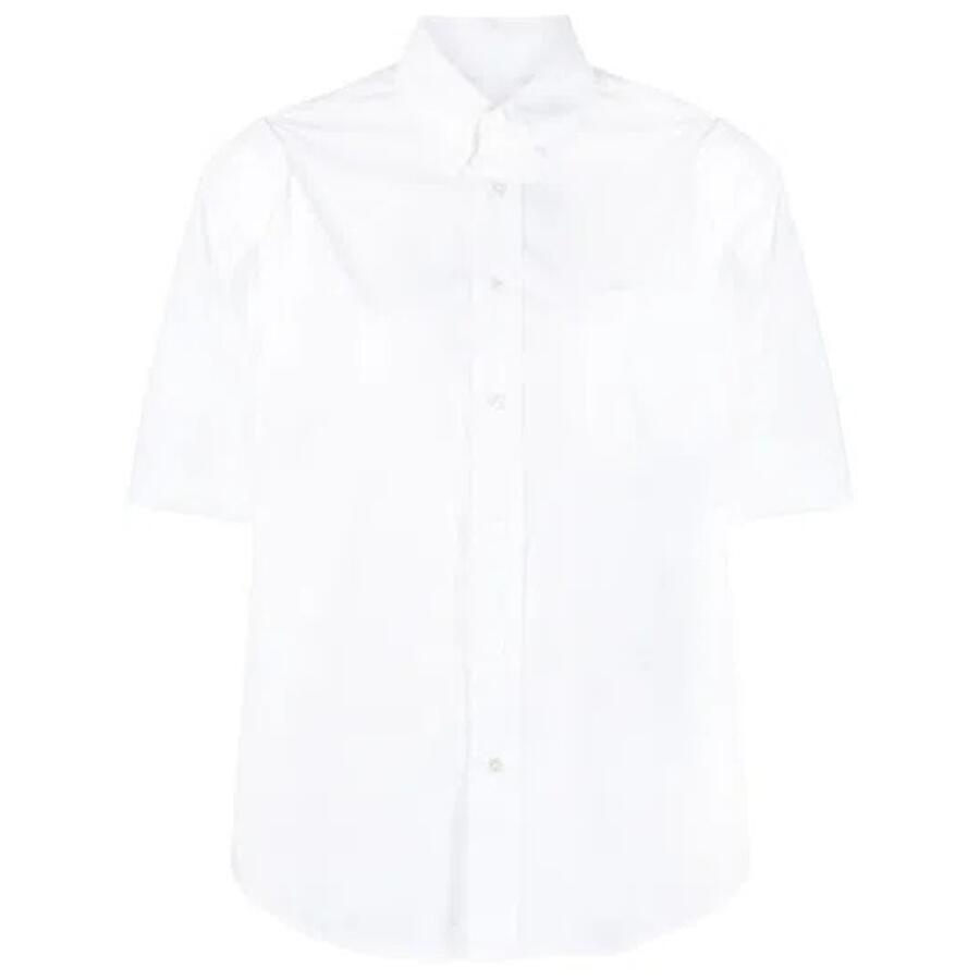 MM6 Maison Margiela Ladies White Short-Sleeve Cotton Shirt Cover