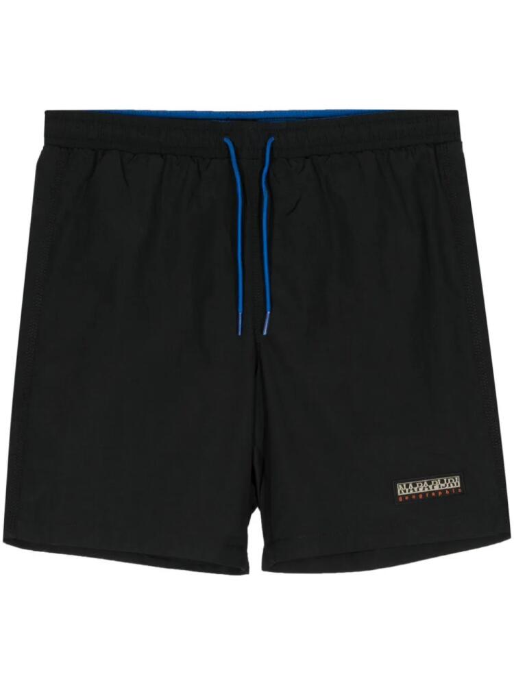 Napapijri logo-patch swim shorts - Black Cover