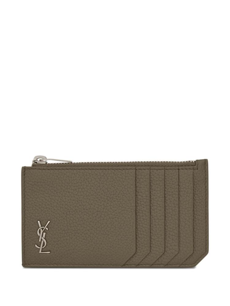 Saint Laurent logo-plaque cardholder - Green Cover