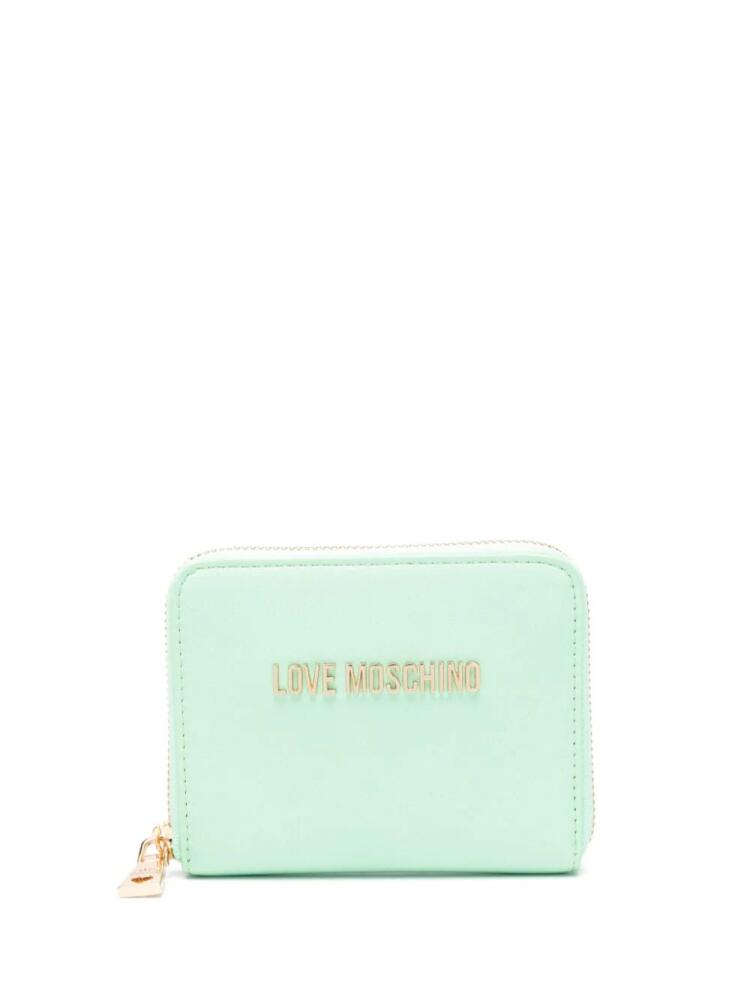 Love Moschino logo-lettering faux-leather wallet - Green Cover