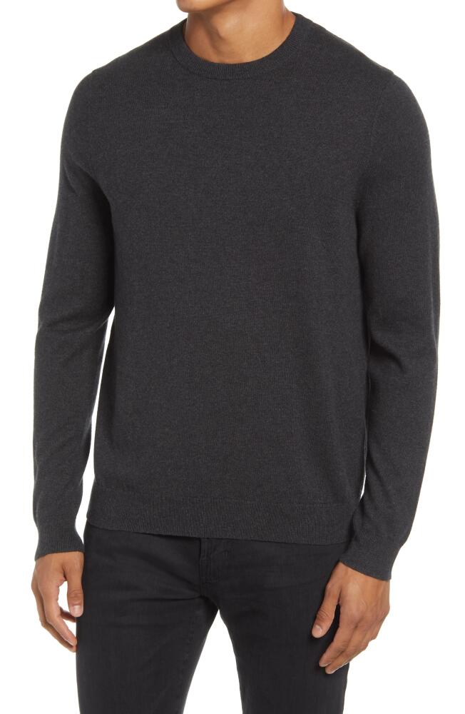 Nordstrom Cotton & Cashmere Crewneck Sweater in Grey Dark Charcoal Heather Cover